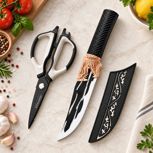 Ciseaux de cuisine professionnels en acier inoxydable, ciseaux multi-usages pour couper la viande et les fruits, outil de cuisine robuste - Product Image 1
