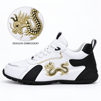 Chaussures basses décontractées pour hommes, en cuir synthétique, avec lacets, semelle intermédiaire en EVA, maille respirante, imprimés animaux brodés, tendance, fourniture directe usine
