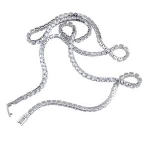 Hot Sale Hip Hop Moissanite Link Chain Necklace Diamond Look Silver Gold Plated Unisex Jewelry Best Price - Product Image 6