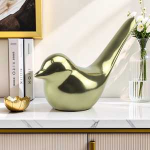 13.5cm H X 8.5cm W X 20cm L Aluminium Handmade Modern Bird Figurine Eco-Friendly Durable Tabletop <b>Decor</b> for Home Office - Product Image 5
