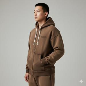 Ranzia Industry - Conjunto de Sudadera con Capucha y Cremallera Completa con Pedrería Desgastada y Pantalones de Chándal para Hombre, Estilo Urbano, Proveedor Mayorista - Product Image 2