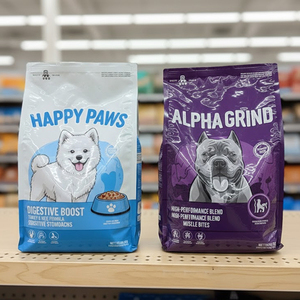 Bolsa de plástico con cierre y base plana para alimentos de mascotas, personalizada e impresa, de 500g, 1LB, 2LB, 1kg, para envasado de comida para perros y gatos. - Product Image 5