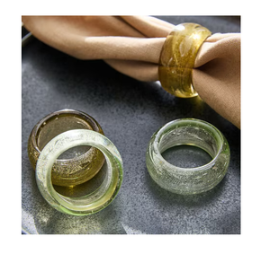 Anillo de Servilleta de Resina Epoxi, Venta Directa de Fábrica para Restaurantes, Comedores y Eventos, Anillo de Servilleta de Resina Transparente Multicolor - Product Image 1