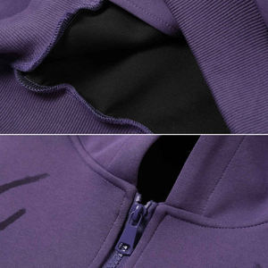 Sweat-shirt à capuche zippé unisexe surdimensionné en molleton avec motif flamme en strass personnalisé, style streetwear décontracté pour hommes et femmes - Product Image 6