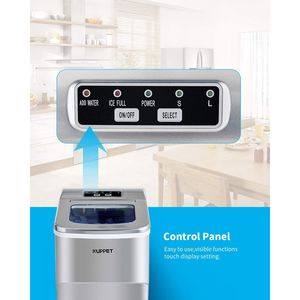 Macchina per il Ghiaccio da Banco Portatile con Display LCD, 9 Cubetti Pronti in 6 Minuti, 26 Libbre/Giorno, Ideale per Ufficio - Product Image 4