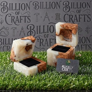 Premium Timber Resin <b>Ring</b> <b>Holder</b> for Bridal Ceremony Romantic Couple Gift - Product Image 5
