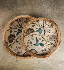 ถาดเสิร์ฟทรงกลมขายดี ถาดเสิร์ฟชา กาแฟ อาหารเช้า ของใช้ในบ้าน ของตกแต่งครัว ถาดอเนกประสงค์ ของใช้ในบ้าน โรงแรม - Product Image 2