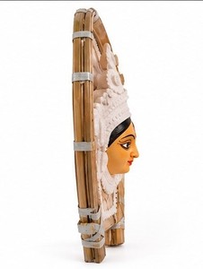 Escultura Artesanal de Durga Mata, Adorno de Pared de Bambú Tejido, Decoración Hindú Tradicional para el Hogar, Sala de Estar, Decoración de Mesa para Diwali - Product Image 4