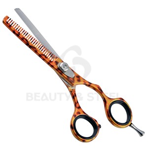 Ciseaux de coiffure de luxe droits en acier inoxydable 420 à motif animalier, manche gravé floral vintage pour un coiffage de précision - Product Image 2