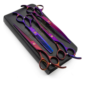 Professional 7.0" <b>Dog</b> Grooming <b>Scissors</b> Set 4-pieces Straight Thinning/Blending Shears for <b>Dog</b> Cat and Pets Stainless Steel Pink - Product Image 6