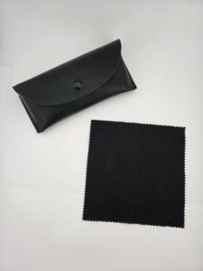 Nouveauté RTS : Étui à lunettes classique en cuir PU souple de forme rectangulaire avec chiffon de nettoyage noir, noir, 170*70*40mm, unisexe - Product Image 5