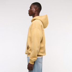 Sweat-shirt à capuche oversize pour homme de haute qualité, couleur unie, en molleton, décontracté, jaune, coupe classique, pour l'automne - Product Image 3