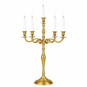 Metal <b>Candelabra</b> 3-Arm Candle Holder <b>Black</b> Iron Candlestick Stand For Wedding Party Table Centerpiece Home Decor In Good Price - Product Image 3