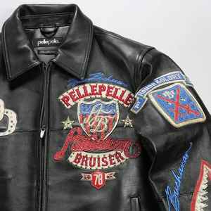 Chaqueta de Cuero Negra para Hombre, No Reversible, 100% Poliéster, Forro Acolchado de PU, Cierre de Cremallera Metálica Asimétrica Lateral - Product Image 3