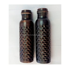 Handmade Hammered Copper Water Bottle for Natural Hydration and Traditional <b>Wellness</b> Routine Boiling Water Applicable Unisex - Product Image 3