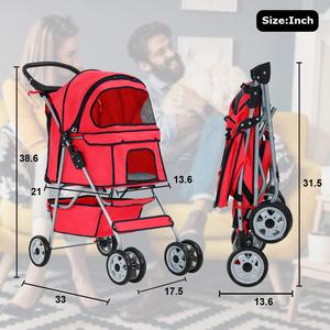 Poussette pour animaux de compagnie adaptée aux voyages TH-PPS-055 avec construction pliable et intérieur sécurisé pour un usage quotidien - Product Image 2