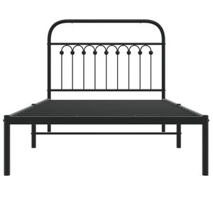 Base de Cama Doble de Acero Negro, Diseño Rectangular Tradicional - Product Image 4