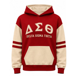Sudadera Roja Delta Sigma Theta Unisex con Letras Griegas, Logotipo 1913 en la Parte Delantera, Estilo Preppy, Sudadera Tejida - Product Image 2