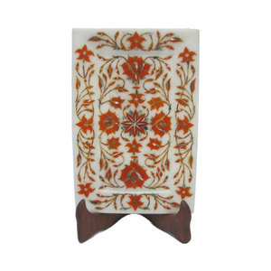 Plateau de service en marbre de luxe, plateau de service en pierre de cornaline, plateau de service décoratif fait à la main, porte-bijoux 9 x 7 pouces - Product Image 1