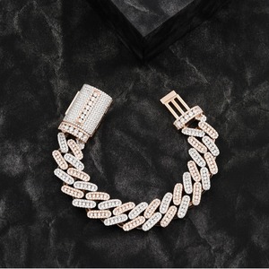 Hermosas Pulseras Modernas y Elegantes de Moissanita Redonda de 18 mm, Chapadas en Rodio, Plata 925, de Lujo, Unisex, de Gujarat - Product Image 2
