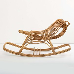 Rattan rocking horse natural material rocker animals highest quality animal <b>rides</b> for kids - Product Image 3