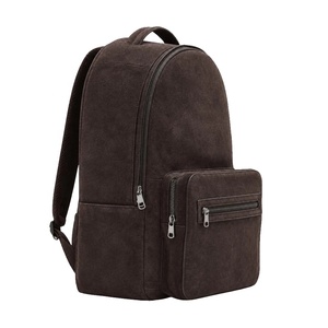 Suede <b>Backpack</b> Minimalist Design Adjustable Strap Zipper Closure Multi Functional For Daily Use Male Softback 20-36L Bag - Product Image 3