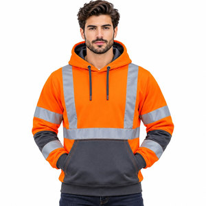 Sudadera de Seguridad Reflectante de Alta Visibilidad y Calidad Superior con Logotipo Personalizado al por Mayor, Uniforme de Trabajo, Sudadera con Capucha - Product Image 2