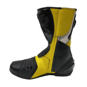 Chaussures de moto imperméables, maillot de course pour homme, bottes de moto en cuir respirant, chaussures de moto durables et confortables pour motards - Product Image 2