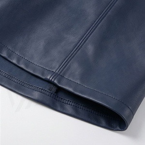 Jupe trapèze en similicuir PU pour femme, longueur mi-mollet, taille élastique, couleur unie, design brillant, toutes saisons - Product Image 6