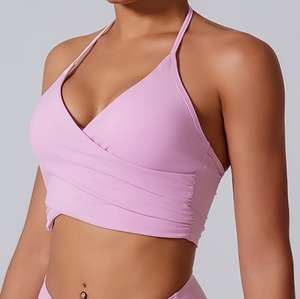 High Quality Women's Gym Workout <b>Sports</b> <b>Bra</b> Custom Logo Halter <b>Sports</b> <b>Bra</b> with Fashionable Design Fashion Simple Hot Sexy - Product Image 4