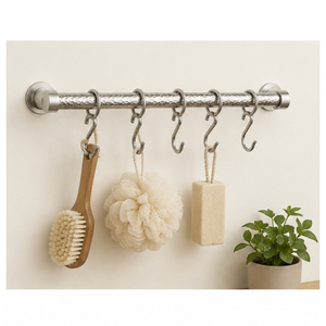 Factory Direct Supply Wall-Mounted Kitchen Utensil <b>Rail</b> Stainless Steel Hanging <b>Rail</b> with 10 Sliding <b>Hooks</b> for Pots Pans - Product Image 4