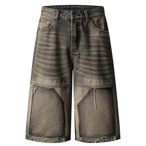 Pantalones Cortos de Mezclilla OEM con Lavado Ácido, Unisex, Estilo Urbano Holgado, Vintage, de Algodón, Venta al por Mayor - Product Image 1