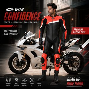 Combinaison de moto en cuir une pièce pour homme Samroz Sports, protections CE amovibles, entièrement résistante à l'eau, coupe-vent, pour course à moto, grandes tailles - Product Image 6