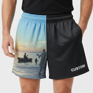 Shorts de Pesca para Hombre de Secado Rápido y Transpirables, 100% Poliéster, con Estampado Personalizado y Protección UPF 35, para Hombre o Mujer - Product Image 3