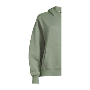 Robe à capuche oversize en polaire pour femme, 100 % coton, respirante, coupe-vent, écologique, avec broderie et gaufrage sur le devant - Product Image 6