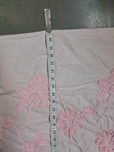Tissu Popeline Rose Pâle Premium Brodé Dori – Motif Floral 3D en Cordon pour Vêtements et Décoration Intérieure – Grande Vente - Product Image 3