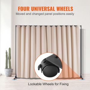 Kaki ufficio camera da letto sala da pranzo studio pannello portatile camera divisorio ruote divisorio Stand Privacy schermo 8 ft X 10 ft - Product Image 4