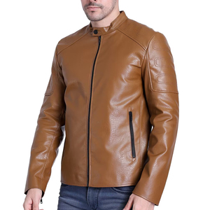 Chaqueta de cuero elegante para hombre, más vendida, con decoración de piel, logotipo personalizado, diferentes colores - Chaqueta para hombre al mejor precio - Product Image 2