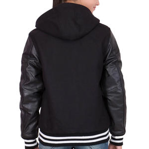 Wool Body Genuine Leather Sleeves Custom Logo Women Varsity <b>Jacket</b> Stylish Letterman <b>Baseball</b> <b>Jackets</b> - Product Image 5