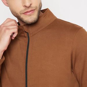 Men's 100% Cotton Midweight Windproof Sweat Suit <b>Zip</b> up Full Length Jacket & <b>Trousers</b> Regular Fit Winter Casual Sportswear - Product Image 1