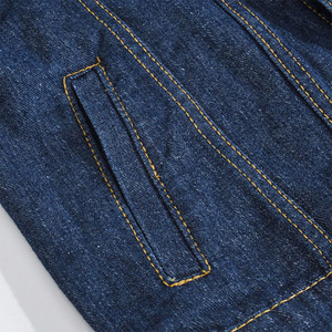 2025 Denim Jacket <b>Men</b> Autumn Winter Casual <b>Long</b> Sleeve Turn-down Collar Solid Denim Jacket <b>Coat</b> Jeans - Product Image 5