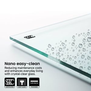 ประตูห้องอาบน้ำแบบเลื่อนคู่ไร้กรอบขนาด60*76 3/8 "(10มม.) ประเภทสินค้าพรีเมี่ยมทำจากสแตนเลสกระจกนิรภัยของ SGCC - Product Image 4