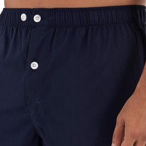 Ensemble de pyjama classique pour homme en coton bleu marine foncé, boutonné sur le devant, manches longues, aéré, durable, confortable, ensembles de vêtements de nuit pour homme - Product Image 5