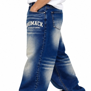 Jeans Clásicos para Hombre, Lavado Desgastado, Detalles Desgastados, Corte Relajado, Pierna Ancha, Cinco Bolsillos, Estilo Casual, Fabricante OEM - Product Image 5