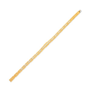 Bracelet en diamant architectural avec cadre à maillons géométriques en or jaune et design linéaire moderne - Product Image 3