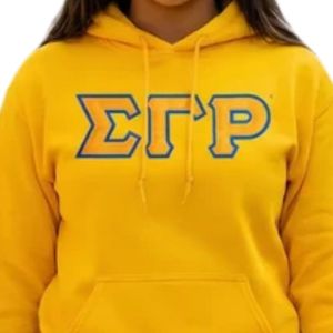 เสื้อฮู้ดปักลายตัวอักษรกรีก Sigma Gamma Rho แบบเย็บสองชั้น สีทอง เสื้อสเวตเชิ้ตผู้หญิง สไตล์ลำลอง แฟชั่น สามารถสั่งทำได้ - Product Image 3