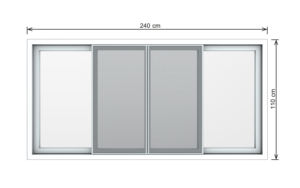 Fenêtre coulissante Hoffen Pro uPVC 240x110 grande taille, cadre blanc avec moustiquaire, fenêtre coulissante en verre, étanche, en provenance de Thaïlande. - Product Image 2