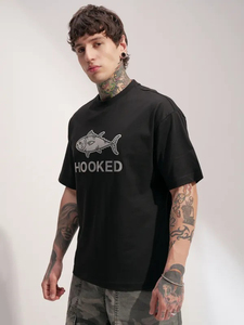 New Print Men's Black T-Shirt Short Sleeve O-Neck Casual Jersey Regular Fit Screen Printing <b>Animal</b> <b>Pattern</b> - Product Image 6