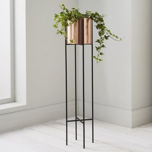 Jardinière en métal minimaliste avec support – Pot de fleurs de qualité supérieure pour un style de jardinage contemporain intérieur et extérieur - Product Image 6