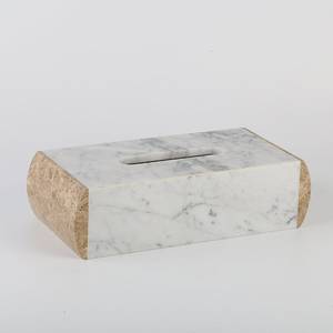 Caja de pañuelos de mármol blanco y negro, soporte rectangular para pañuelos faciales, estuche para pañuelos de mesa para baño, dormitorio, hogar y oficina - Product Image 5